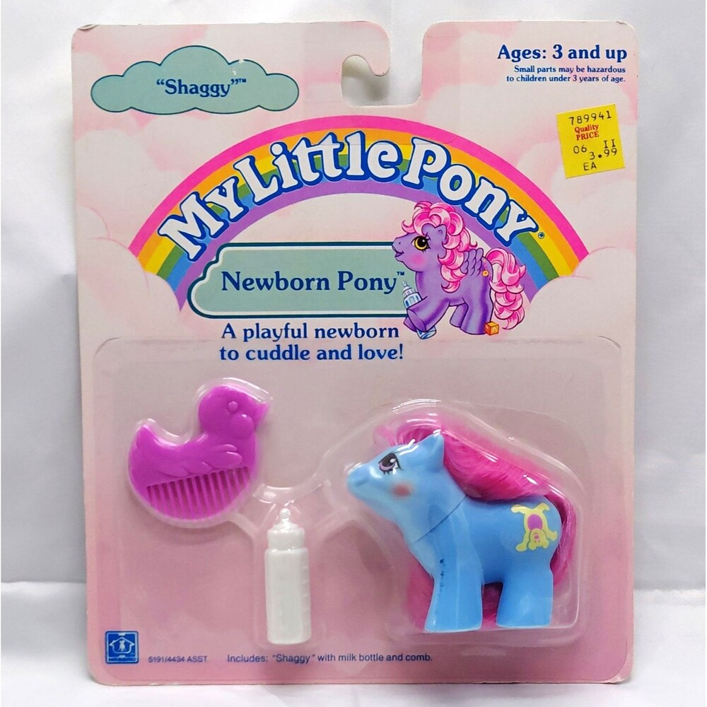 My Little Pony Newborn Pony Shaggy Figure w/ Milk Bottle & Comb 1988